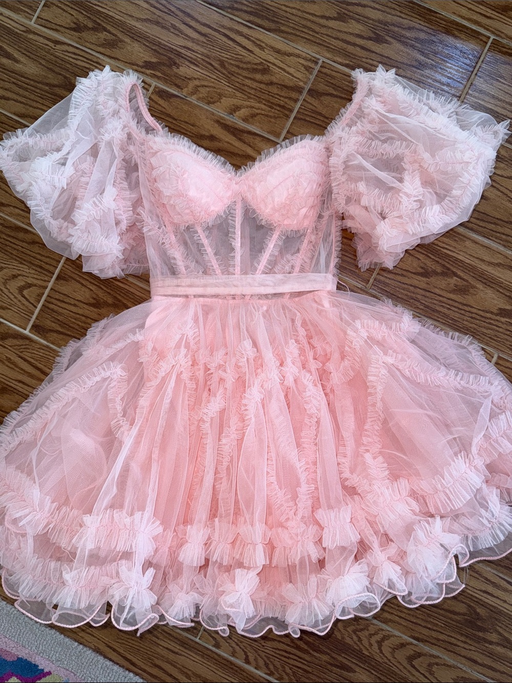NWT Sherri Hill HOCO short dress style 55636 in blush, flawless Orig $498